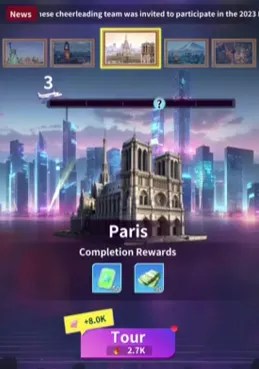 The Tour function is your primary source of EXP and Advancement items. 