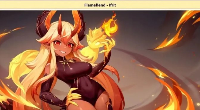 Ifrit, an animated character from Dragon traveler