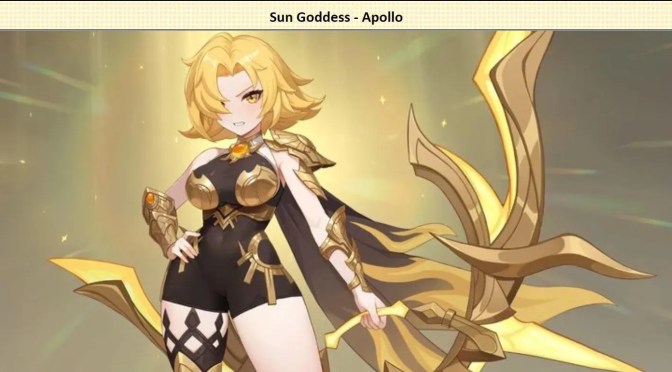 Sun Goddess Apollo, an animated character from Dragon traveler