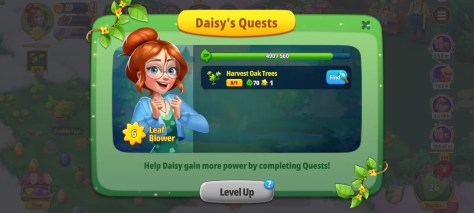 missions or goals to complete to level up character