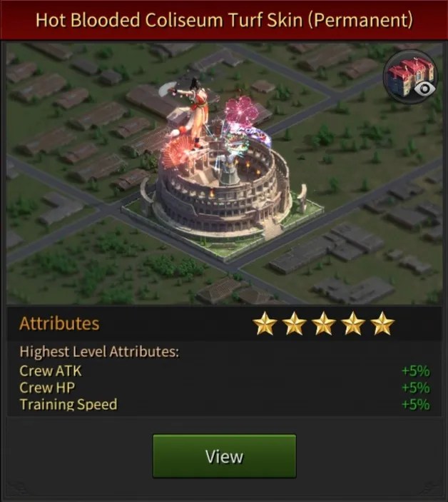 Hot Blooded Coliseum turf skin can be earned in the King of Fighters crossover event