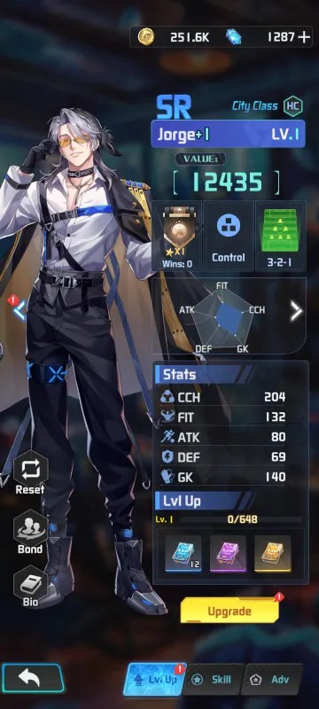 Jorge a coach from the mobile game victory girls anime soccer