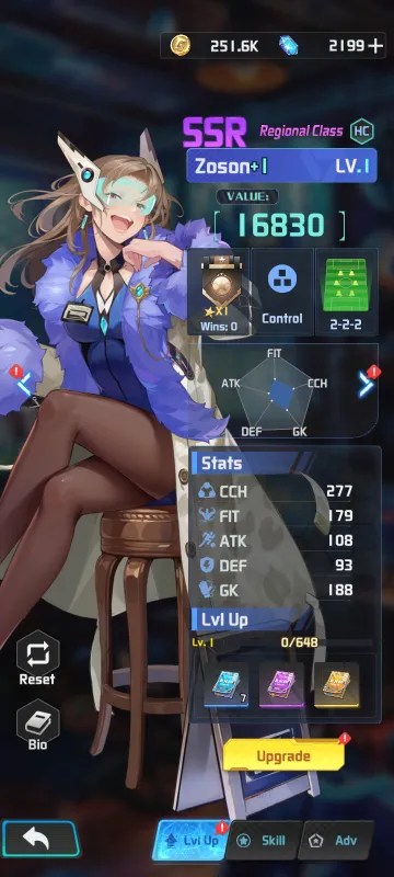 Zoson a coach from the mobile game victory girls anime soccer