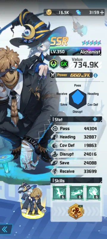 Alchemist a character from the mobile game victory girls anime soccer