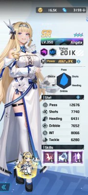 Angela a character from the mobile game victory girls anime soccer