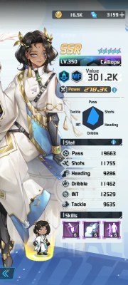 Calliope a character from the mobile game victory girls anime soccer