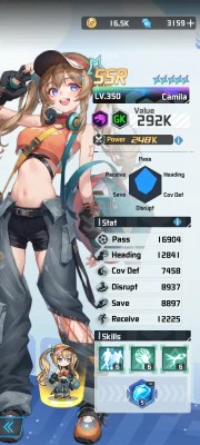 Camila a character from the mobile game victory girls anime soccer