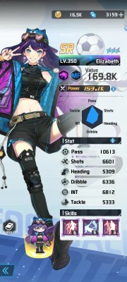 Elizabeth a character from the mobile game victory girls anime soccer