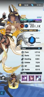 Fatima a character from the mobile game victory girls anime soccer