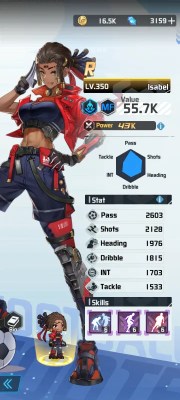 Isabel a character from the mobile game victory girls anime soccer