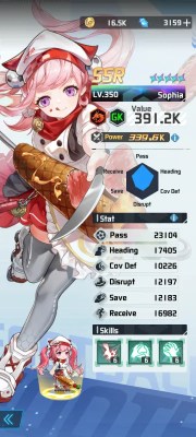 Sophia a character from the mobile game victory girls anime soccer