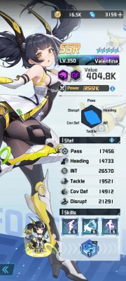 Valentina a character from the mobile game victory girls anime soccer