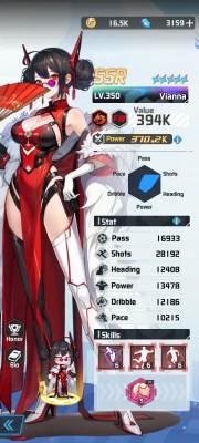 Vianna a character from the mobile game victory girls anime soccer